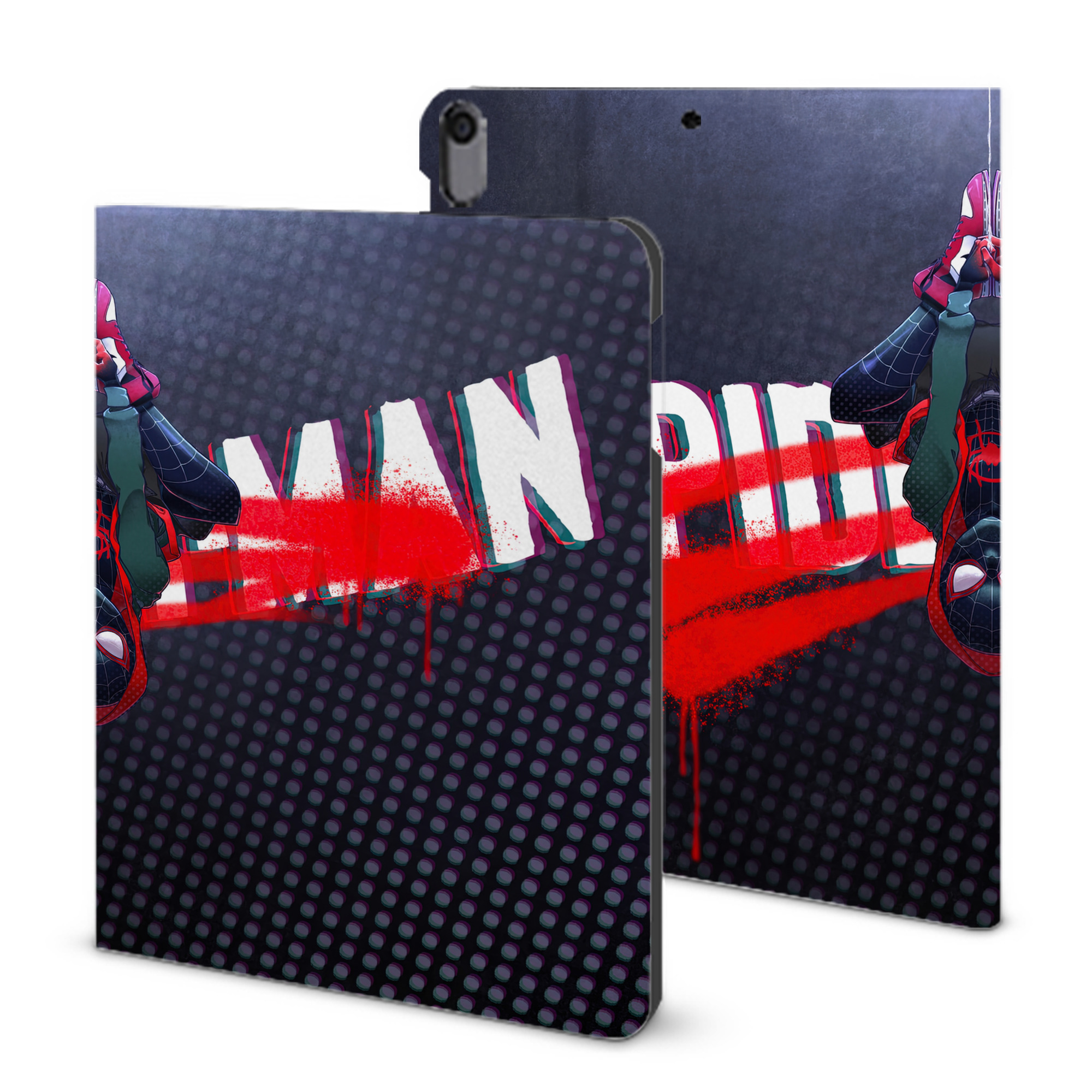 （画像用） Spider Man スパイダーマン IPad ケース ブック型 PUレザー TPU 耐衝撃 軽量 薄型 ペン収納なし 全面保護 IPad 各モデル対応